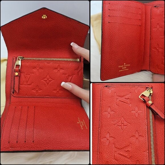 Louis Vuitton Red Cerise Empreinte Compact Wallet - Picture 15 of 17